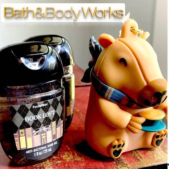 Bath & Body Works Book Loft Bear Holder & Santi Set NWT - Picture 1 of 6